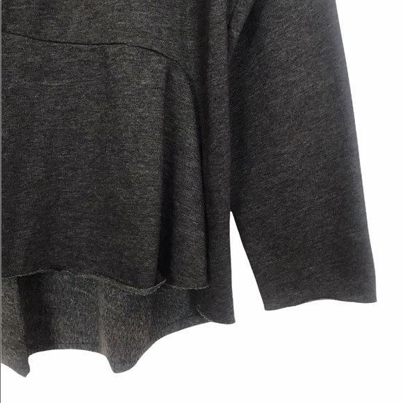 Zara Sport Grey Fleece Hi Low Crewneck Sweatshirt Small - Picture 7 of 8